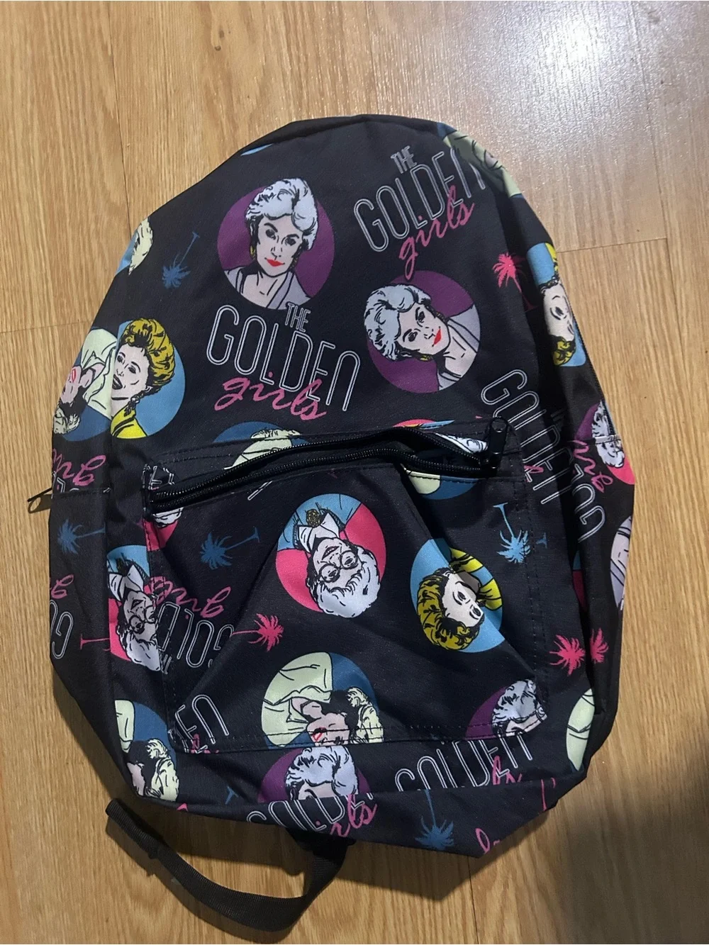 The Golden Girls TV Show Pop Art Black Canvas 16 inch Backpack